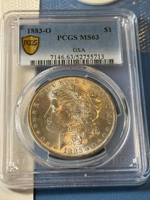 PCGS Certified 1883-O MS63 Graded $1 GSA Silver Morgan Dollar Softpack w/Envelope and CoA as Pictured.