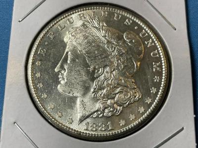 1881-S UNCIRCULATED CONDITION MORGAN SILVER DOLLAR (COIN #16).