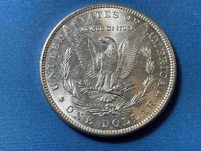 1889-P UNCIRCULATED CONDITION MORGAN SILVER DOLLAR (COIN #19).
