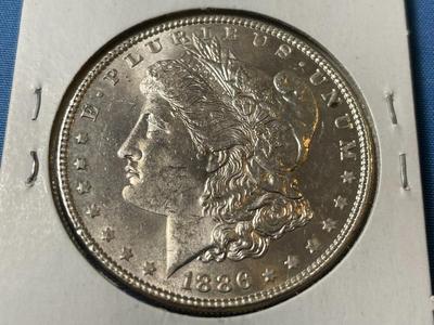 1886-P UNCIRCULATED CONDITION MORGAN SILVER DOLLAR (COIN #23).