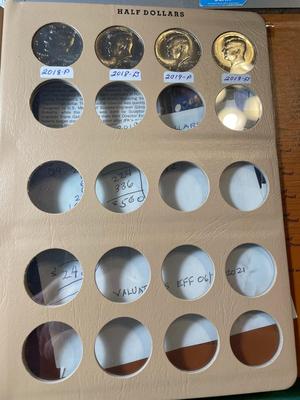 Complete Kennedy Half Dollar Set Uncirculated from 1964-2019 P & D Mintmarks in a Classic Dansco Album as Pictured. No Proof Coins.
