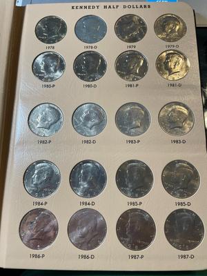 Complete Kennedy Half Dollar Set Uncirculated from 1964-2019 P & D Mintmarks in a Classic Dansco Album as Pictured. No Proof Coins.