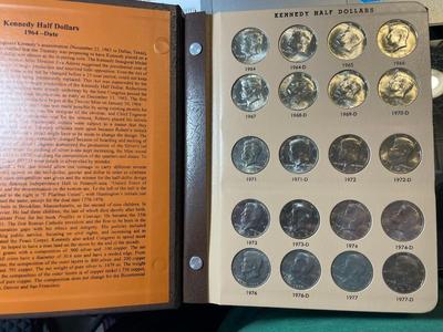 Complete Kennedy Half Dollar Set Uncirculated from 1964-2019 P & D Mintmarks in a Classic Dansco Album as Pictured. No Proof Coins.