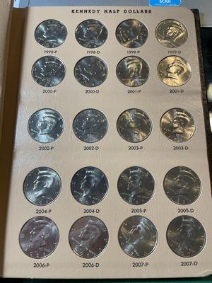 Complete Kennedy Half Dollar Set Uncirculated from 1964-2019 P & D Mintmarks in a Classic Dansco Album as Pictured. No Proof Coins.