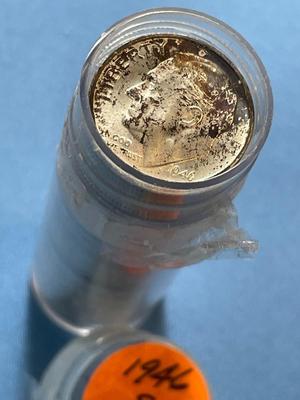 BU Roll of 50 1946-S Roosevelt Silver Dimes -Choice BU Original Roll as Pictured. Satisfaction Guaranteed.