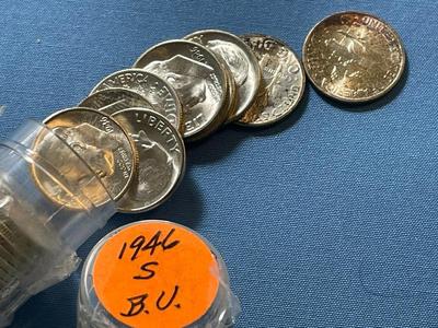 BU Roll of 50 1946-S Roosevelt Silver Dimes -Choice BU Original Roll as Pictured. Satisfaction Guaranteed.