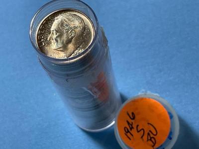 BU Roll of 50 1946-S Roosevelt Silver Dimes -Choice BU Original Roll as Pictured. Satisfaction Guaranteed.