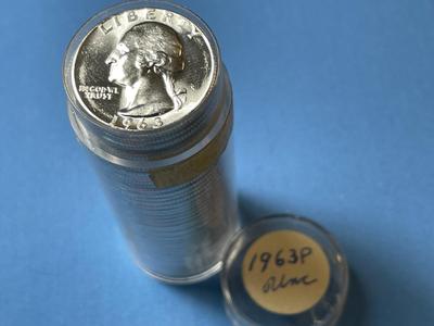 BU Roll of 40 1963-P Washington Silver Quarters -Choice BU Original Roll as Pictured. Satisfaction Guaranteed.