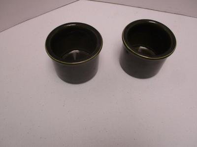 Vintage Gailstyn-sutton Stoneware & USA Pottery Green Dip Cups Votive Candle Holders (K)