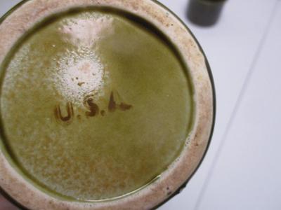 Vintage Gailstyn-sutton Stoneware & USA Pottery Green Dip Cups Votive Candle Holders (K)