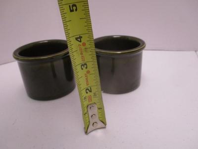 Vintage Gailstyn-sutton Stoneware & USA Pottery Green Dip Cups Votive Candle Holders (K)