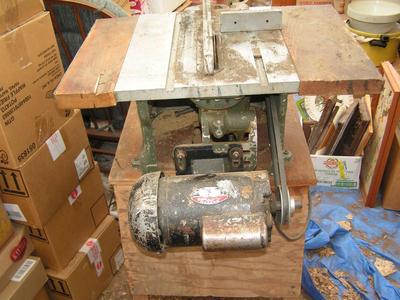 Heavy Duty table saw, vintage ShopMaster brand. Cast aluminum frame & body