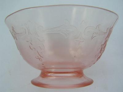 Lot of 6 depression glass pink ?Paden City? sherbet bowls