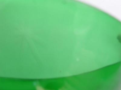 Vintage Paden City Emerald Glo green glass basket w/gold-tone handle