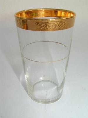 Pitcher and glassware set, gold trimmed