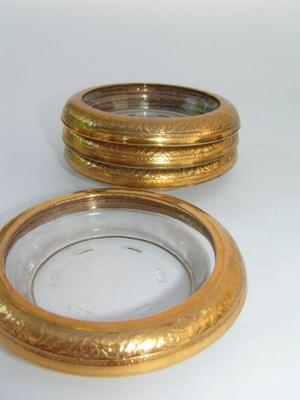 Pitcher and glassware set, gold trimmed