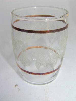 Pitcher and glassware set, gold trimmed