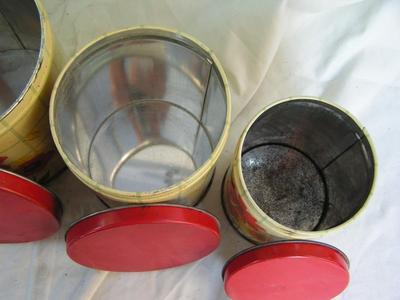 Vintage Nesco nesting canisters, set of 4, fair to good condition