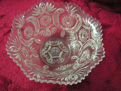 Vintage Imperial Glass 343 Clear Crimped serving dish