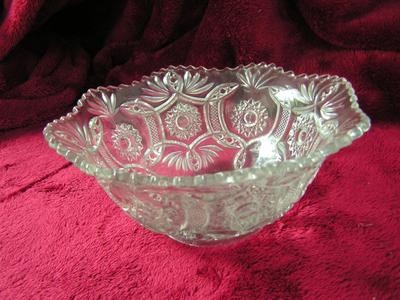 Vintage Imperial Glass 343 Clear Crimped serving dish