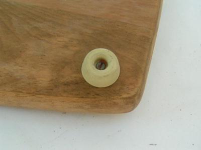 Wooden carving board with holding clamp in original box