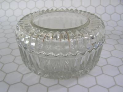 Vintage ladies body powder/puff lidded bowl. OR covered candy bowl. About 5-1/2" dia