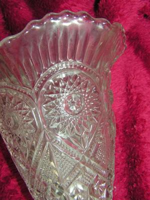 Vintage Imperial pressed glass vase, about 8-3/4" tall