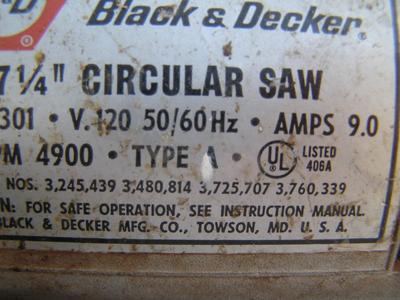 Black & Decker circular saw, ALL metal construction