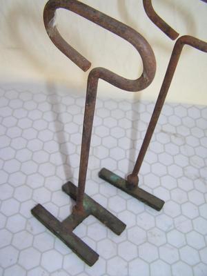 Two vintage branding irons, small size, letters “H”, “I”