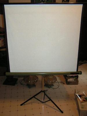 Slide/movie projection screen, “Radiant” brand Pioneer model, 40"x40".