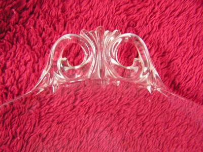 Vintage depression era glass platter w/ear handles, 11" dia.
