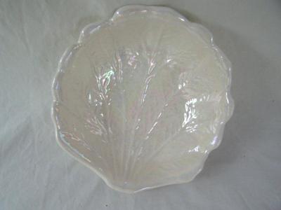 Ceramic White Pearlescent salad bowl set, pre 1960 vintage,