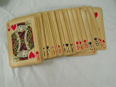 Very old vintage complete deck of cards and 2 Jokers, in original box,