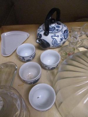 Cheese Dish Pier 1 Tea Set Calvin Klein Silhouette Exclusivite "Chamart" Limoges France (K)