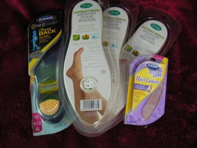 Five pair of assorted shoe liners, all new in OEM packages
