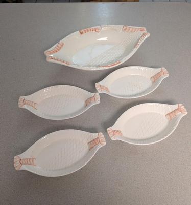 Vintage 1986 Stafford Sea Fare Shrimp Porcelain Serving Dishes (K)