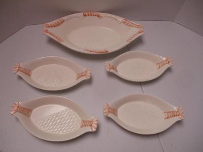 Vintage 1986 Stafford Sea Fare Shrimp Porcelain Serving Dishes (K)