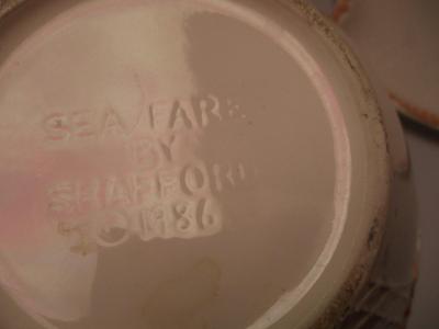 1986 Sea Fare Shrimp Porcelain Serving Dishes (K)