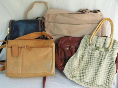 Five handbags/purses