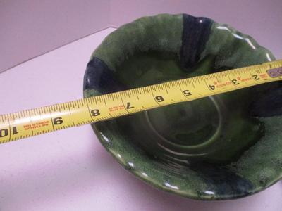 Vintage Green Drip Glazed Candy Dish & Pitcher (K)