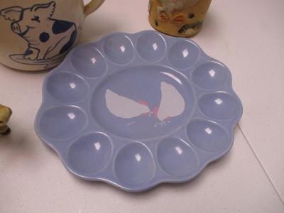 Animal Pottery & Ceramic Dishes Auntie Em Egg Plate Cow Creamer Folk Art Crock With Lid & Pig (K)