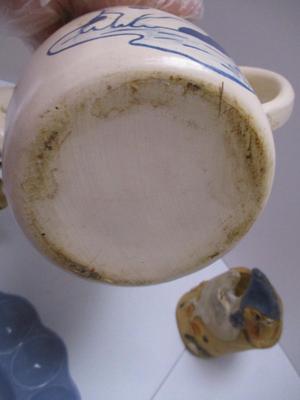 Animal Pottery & Ceramic Dishes Auntie Em Egg Plate Cow Creamer Folk Art Crock With Lid & Pig (K)