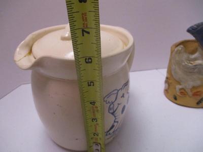 Animal Pottery & Ceramic Dishes Auntie Em Egg Plate Cow Creamer Folk Art Crock With Lid & Pig (K)