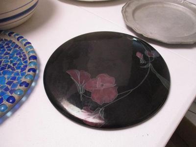 Mikasa Cake Plate Chip Bowl Soup Dish Stained Glass Plate (K)