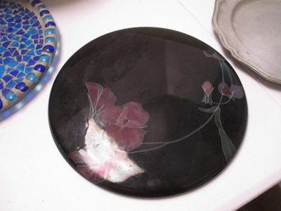 Mikasa Cake Plate Chip Bowl Soup Dish Stained Glass Plate (K)