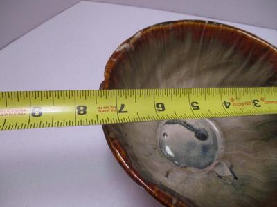 Vintage Brown/Cream Swirl Pottery Mixing Bowl (K)