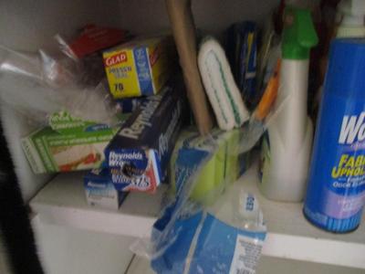 3 Shelves Of Cleaning Supplies (LR)