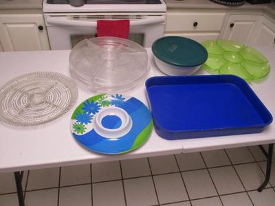 Large Serving Platters & Ivation Covered Appetizer Ice Chamber Dish (UR)