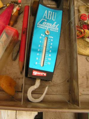 Tackle box with lots of fishing gear. Solid stamped steel