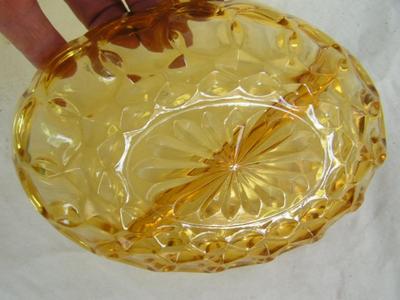 Vintage Anchor Hocking Fairfield Amber oval relish dish. C.1970s